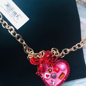 Betsey Johnson Necklace with Red Heart Pendant